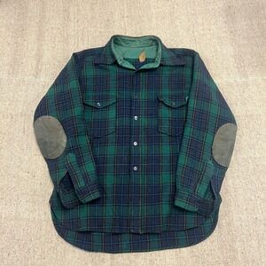 Vintage‎ Pendleton Wool Flannel Shirt Mens XL Green 1960s